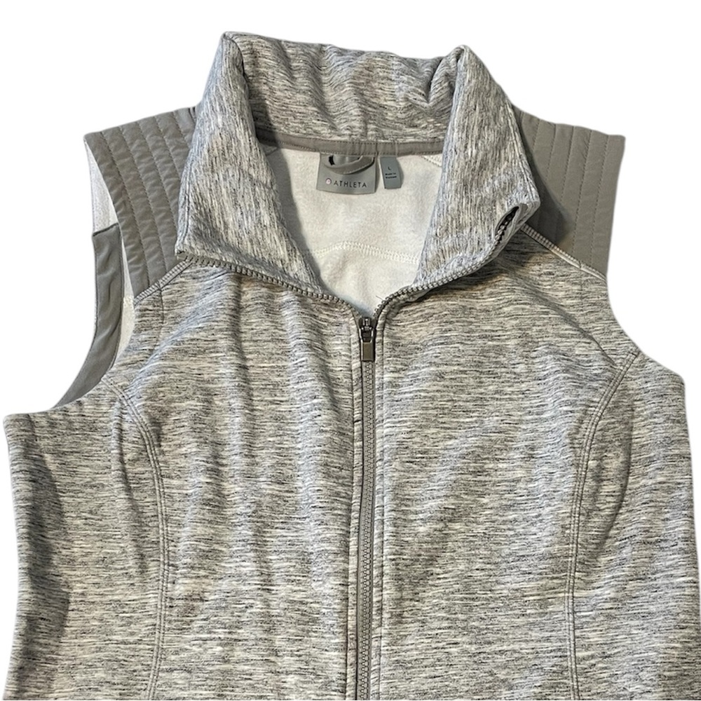Athleta Stronger Gray Heather Zip Up Vest Women’s Size Large - Picture 6 of 13